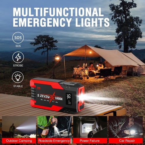 SZEVZO 8000mAh Car Jump Starter Booster Jumper Box Power Bank Battery Charger - Picture 5 of 7