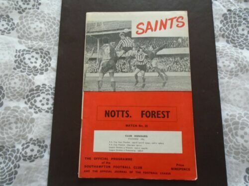 Programme Arsenal Vs Nottingham Forest 15/11/1958 – Modifié, écritures