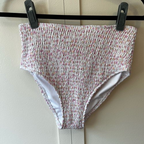 Charlie Holiday Women's NWT High Rise Bikini Bottoms Cabo Smocked Size M - Picture 5 of 12