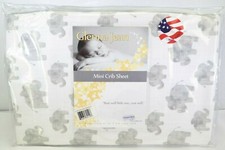 Elephant Herd Stone Fitted Mini Crib Sheet by Glenna Jean TF