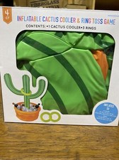 Inflatable Green Cactus Cooler and Ring Toss Game Three Rings Beer Man cave