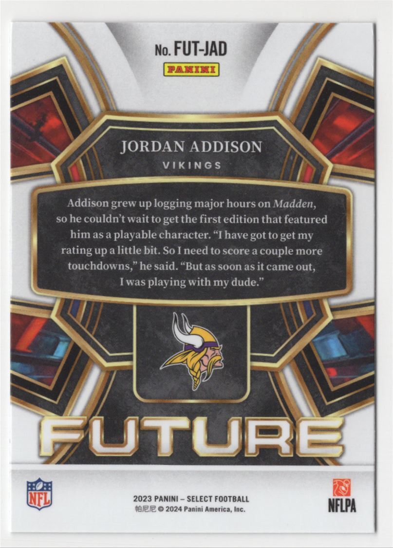 2023 Panini Select Future Jordan Addison Rookie #FUT-JAD | eBay