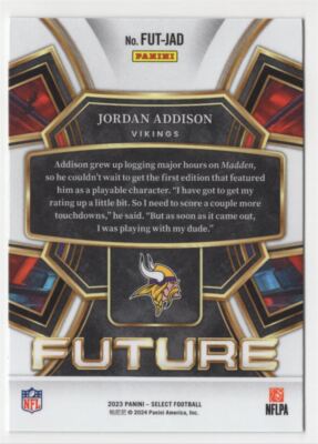 2023 Panini Select Future Jordan Addison Rookie #FUT-JAD | eBay
