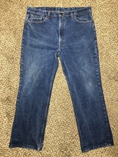 Vintage USA LEVIS 517 0217 Faded Distressed Cowboy Rocker Denim Blue Jeans 40x29