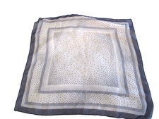 Vintage Blue Dots  Stripes 100 Polyester 18 1/2''x 17 1/2'' Japan Square Scarf