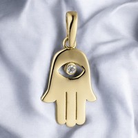 AnhäNger Hand 333 Gold Gelbgold 1 Zirkonia GoldanhäNger