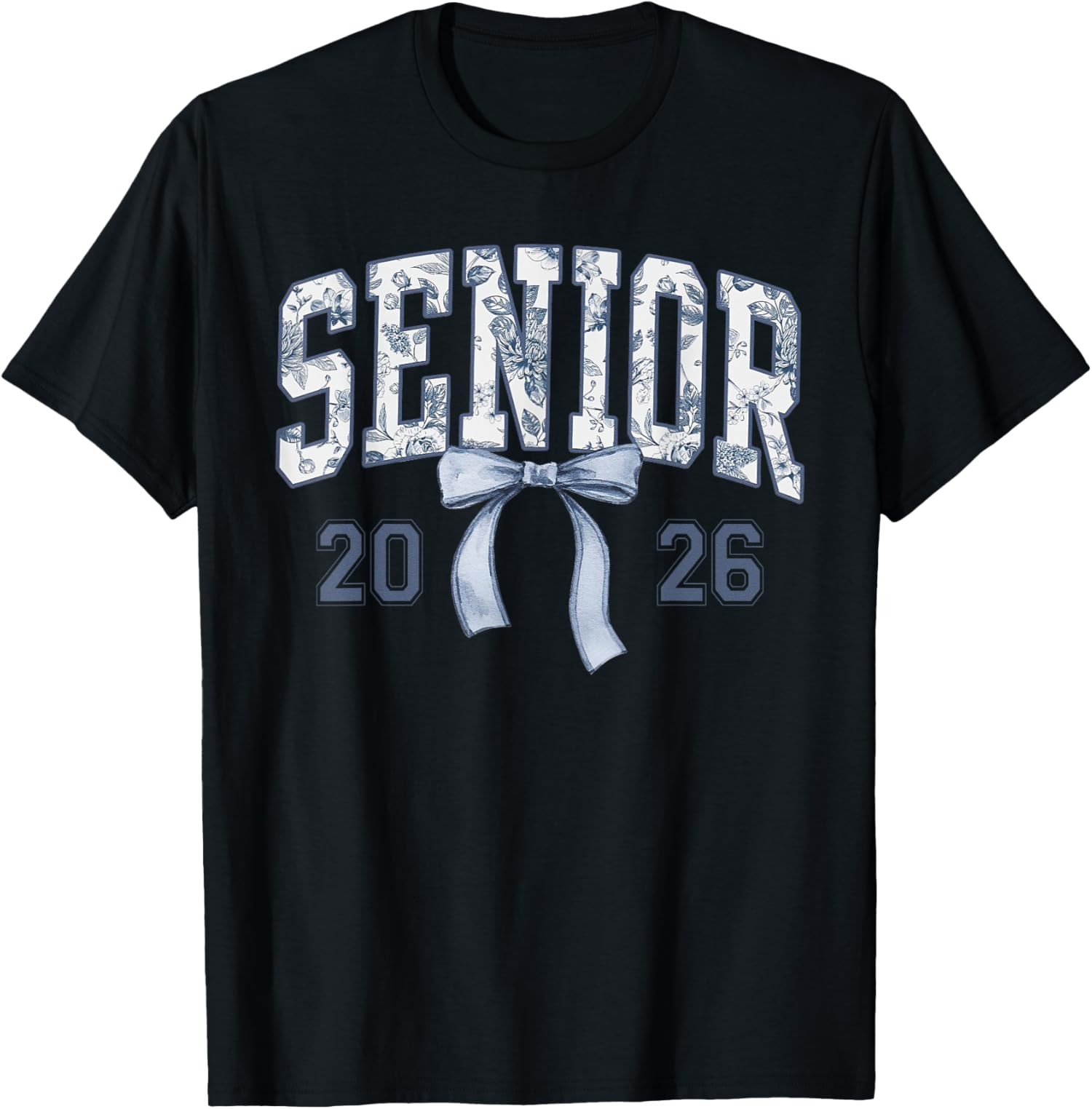 Camiseta unisex floral clase de 2026 senior coqueta arco toile