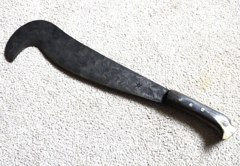 Antique Vintage Machete Billhook Handmade Blade marked with Star
