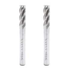 1/4 Inch HSS 4 Flutes End Mills Milling Cutter End Drill Bit Straight Shank Pack
