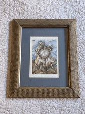 Vintage Jody Bergsma Dream Catcher Wildlife Matted Framed Art Print Bear Wolf