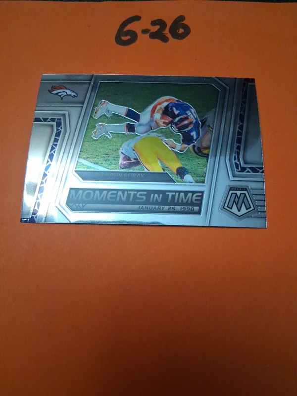 2023 Panini Mosaic - Moments in Time John Elway #MT-14 Silver Prizm