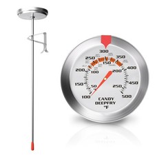 Stainless Steel Candy Thermometer with Pot Clip Deep Fry Oil Thermometer with 9"