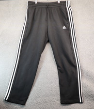 Adidas Essentials 3-Stripes Open Hem Fleece Pants Men XL Black