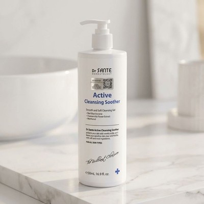 SANTE Active Cleansing Soother Azulene Mild Acidic Foam Cleanser 500ml K-Beauty