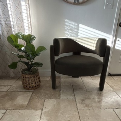 COLAMY Velvet Dark Green Accent Indoor Chair