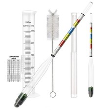 Triple Scale Alcohol Hydrometer 2 pcs and Test Jar Home Brew Wine Beer