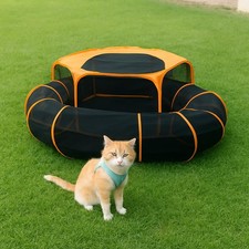 Outdoor Cat Tent  Tunnel Enclosure   47" Foldable Playpen with 106" Tunnel, ...