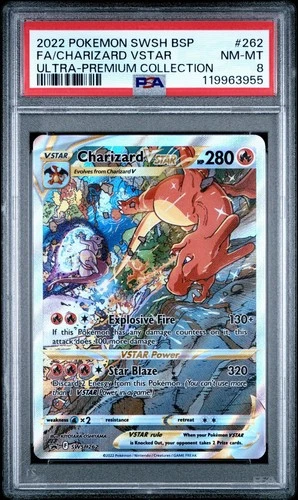 2022 Pokémon SWSH BSP FA/CHARIZARD VSTAR Ultra Premium Collection  PSA 8