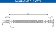 ATE 2x Bremsschlauch 24.5111-0336.3/2x für RENAULT KANGOO FC0 KC0 FC01 FC0A FC0F
