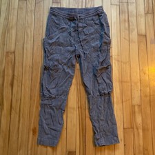 Free People Cargo Pants Drawstring Waist Cropped Olive Green Size Small