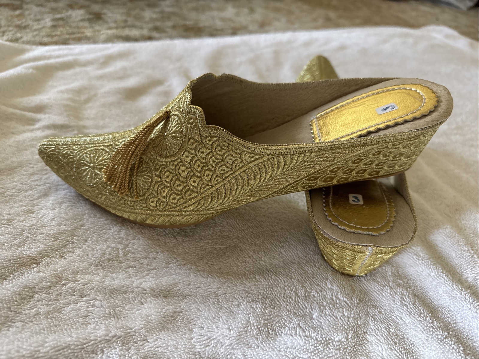 PANTOFOLA D’ORO pantofole da donna in pelle di pecora scarpe da sposa marocchine pantofole per feste di matrimonio 9