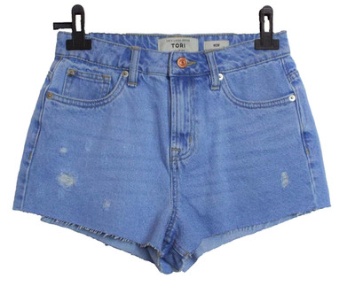 NEW LOOK   BLUE DENIM COTTON HOT PANTS JEANS CUT OFF SHORTS   SIZE 8 # S6