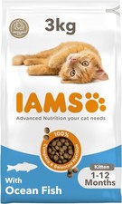 IAMS Kitten Complete Dry Cat Food Ocean Fish 3kg - For Healthy Growth 7.89 per kilo