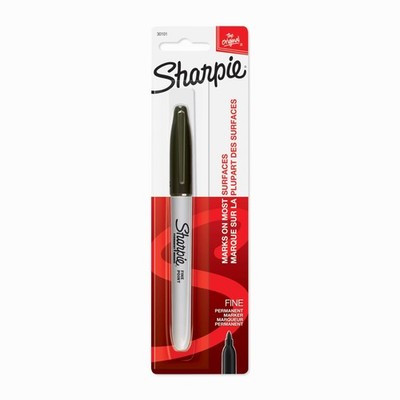 Permanent Marker, Fine Point, Black, 1 Count