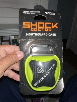 NEW Shock Doctor Mouth Guard Mouthguard Anti Microbial Heavy Case Holder Green