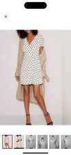 Express polka dot flare whimsy dress size 4 A-Line Dress flutter sleeve