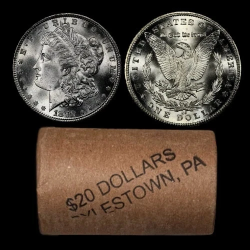 1878-1904 Morgan Dollar Roll - 20 Coins - CC End Gem BU Coins - Custom Equinox