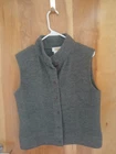 WOMAN'S GRAY WOOL TALBOTS MEDIUM BUTTON UP  VEST 100% wool