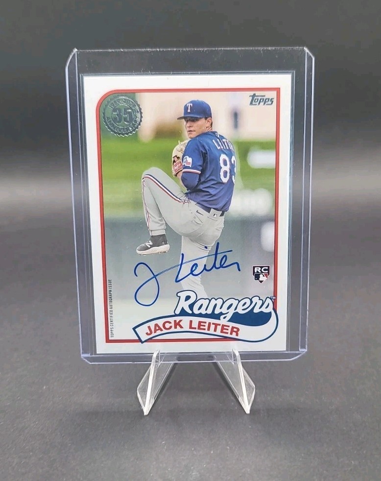 2024 Topps Update 1989 Topps Auto Jack Leiter Rookie #89BA-JL Texas Rangers