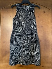 Banana Republic Heritage Sleeveless Black White Cotton Knee Length Dress Size 4 
