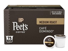 Peet's Coffee Medium Roast K-Cup Pods, Caf Domingo 75 ct.New