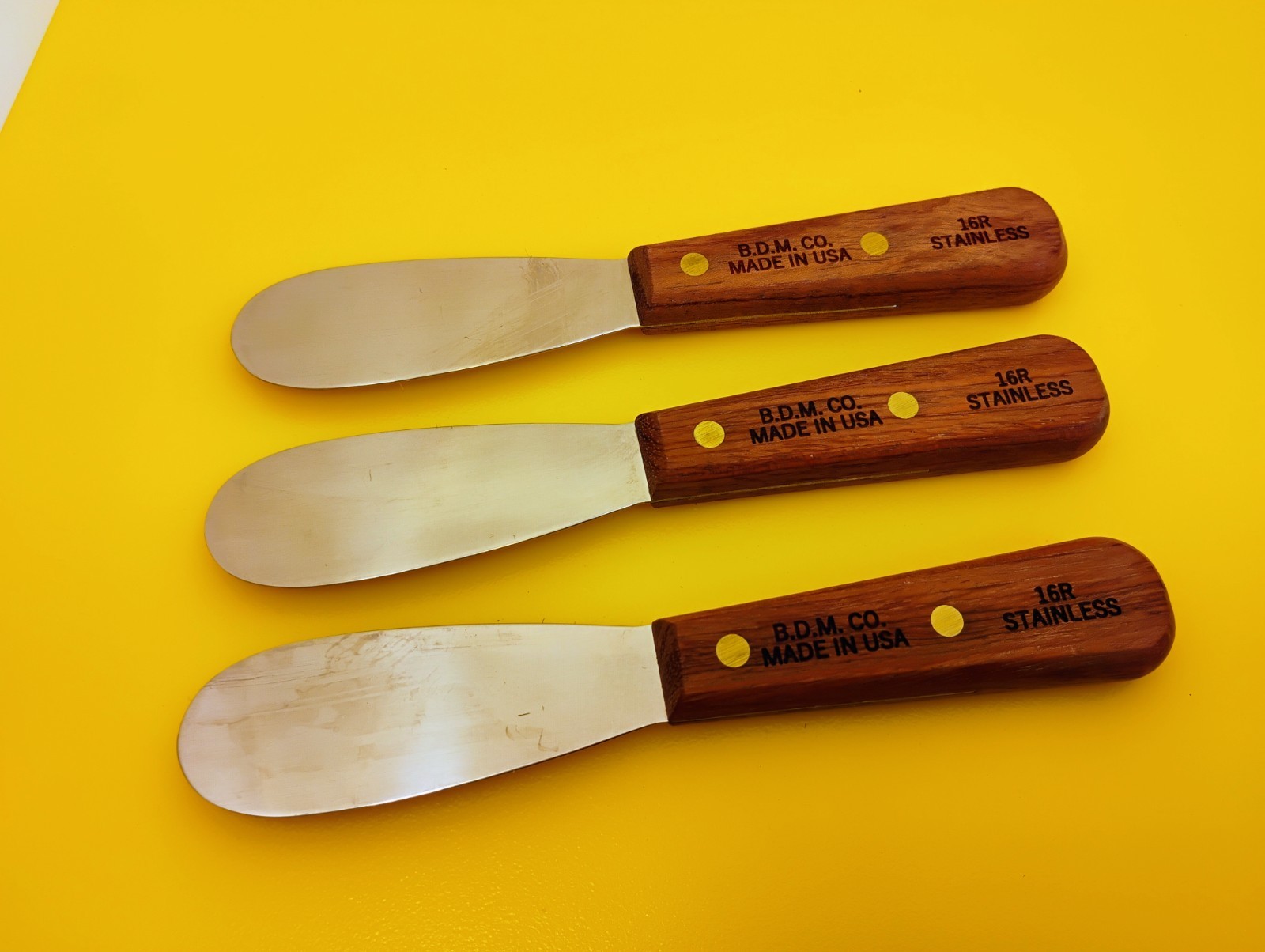 Dexter USA Set (3) Sandwich Spreader Stiff Stainless Wood Handles FactorySecond