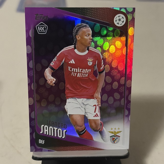 2025-26 Topps UEFA Club Competitions Leandro Santos #160 (RC) Purple Foil Easter