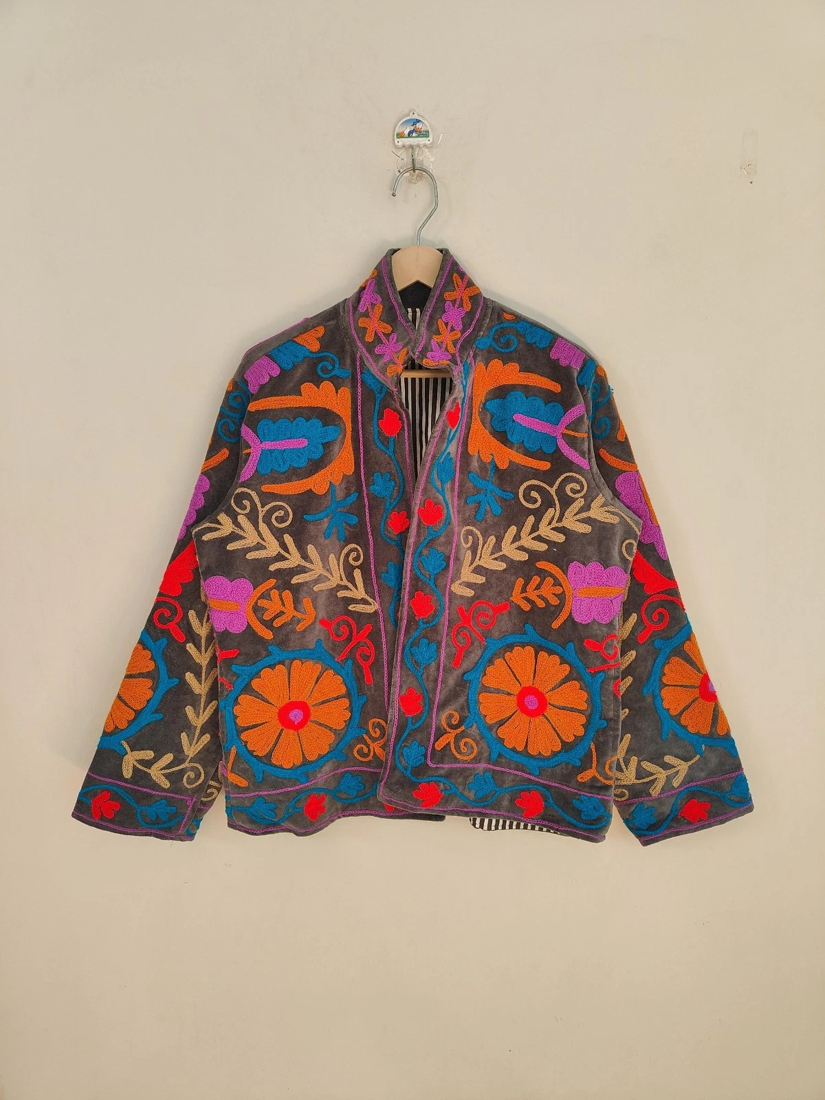 Embroidered Handmade Suzani Jacket – One of a Kind Boho Textile Coat
