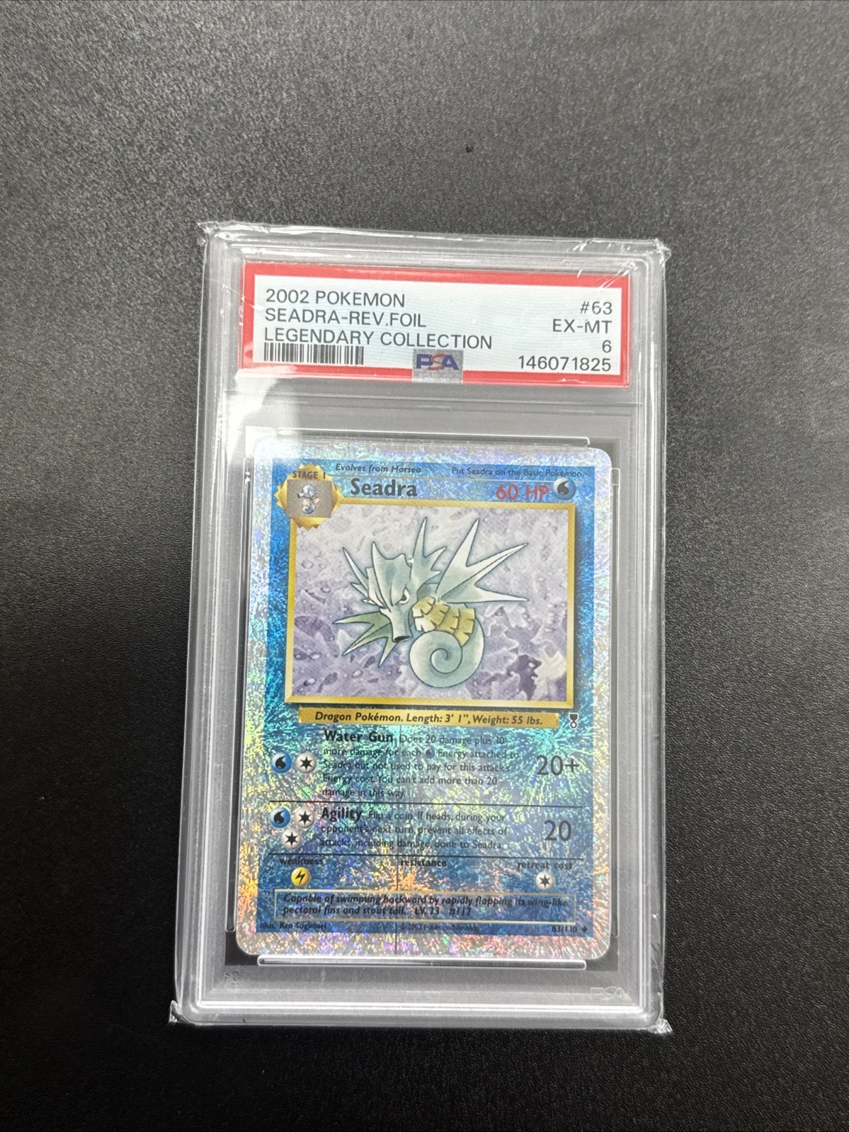 2002 POKEMON LEGENDARY COLLECTION #63 SEADRA-REVERSE FOIL PSA 6