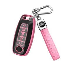 Key Fob Cover for Nissan,Car Key Fob Protector Key Case 5 Buttons Pink