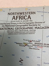1966   VINTAGE   Map OF NORTHWESTERN  AFRICA 19" x 25"