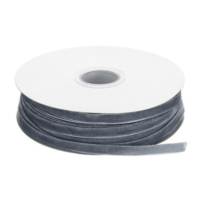 Samtband Geschenkverpackung 50 Yard x 1/4'' Dunkelgrau Einseitiges Samtbandrolle