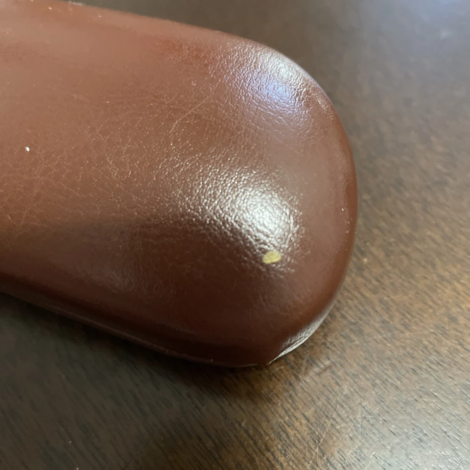 Brooks Brothers Cuero Marrón Dura Almeja Estuche Anteojos Anteojos De Colección Foto 3 de 4