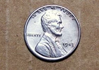 1943   P     Mint  STEEL  Lincoln Wheat Cent   ACTUAL  COIN          90515209-06