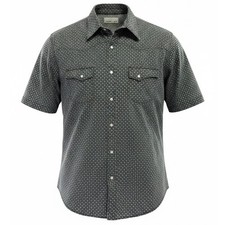 Wrangler Wrancher Mens XL Western Pearl Snap Grey Geometric Shirt S/S H8