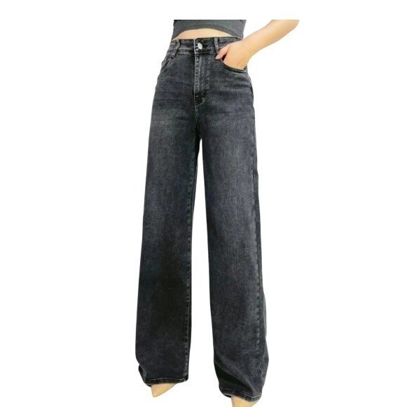 Parisian NWT Wide Leg High Waist Charcoal Black Denim Jeans W27x32T FR38 LUSA image 3