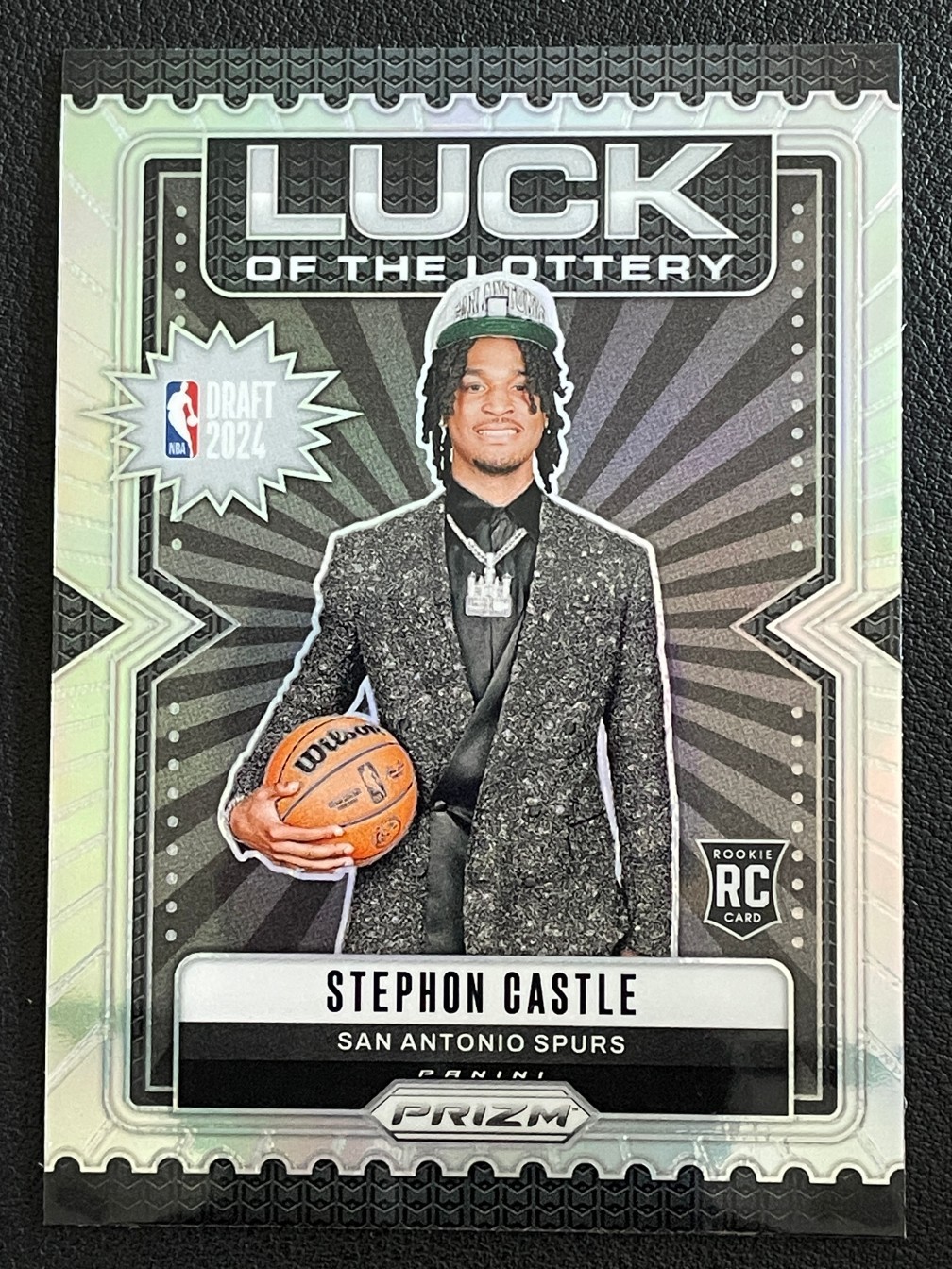 Stephon Castle 2024-25 Panini Prizm Luck Of The Lottery Silver Prizm RC #12