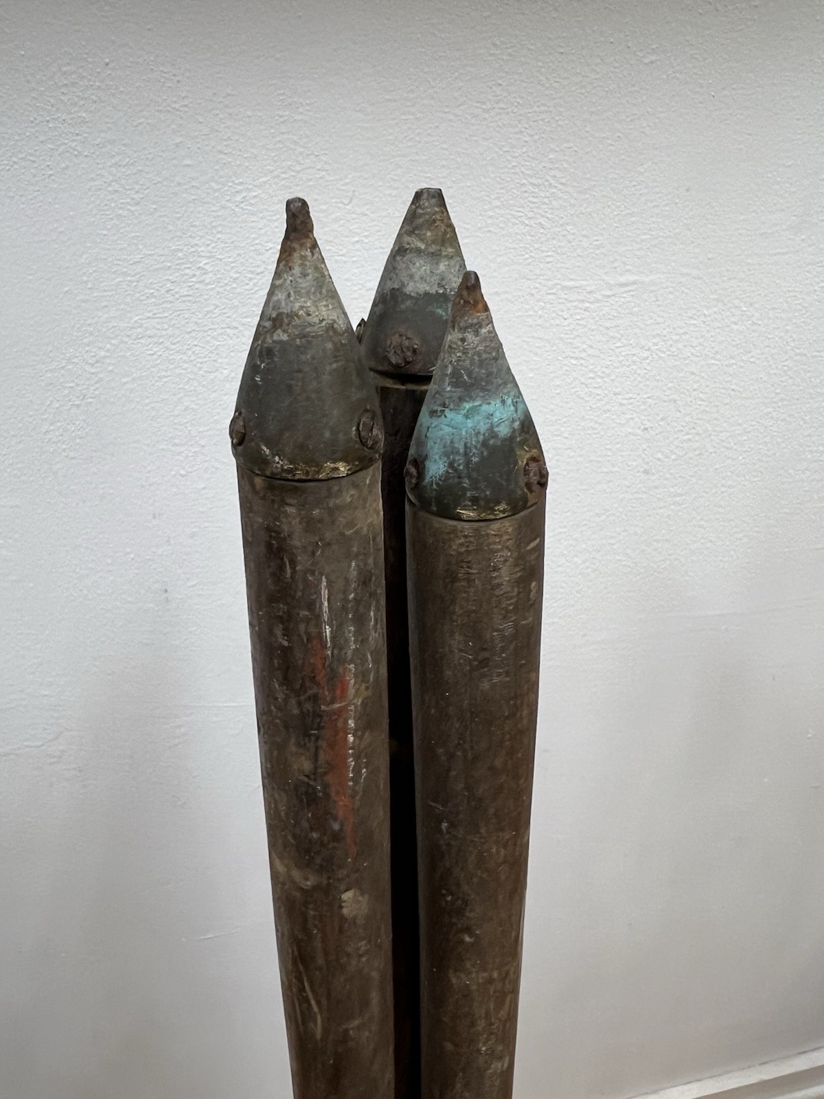 Vintage WOOD TRIPOD rustic decor transit light stand survey industrial brass 4'