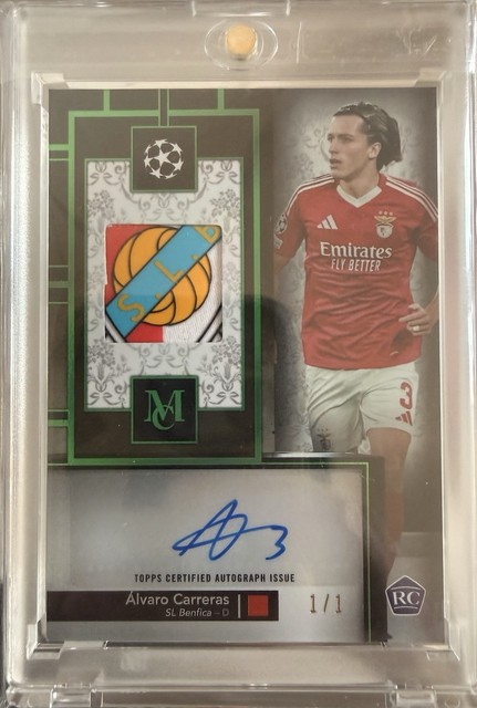 Álvaro Carreras 1/1 Auto Logo Patch Topps Museum 24/25 RC Real Madrid Ex Benfica