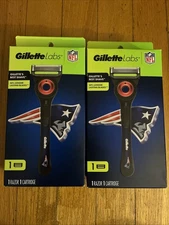 Set Of 2Gillette Labs NFL New England Patriots Razor🏈 Plus 1 Refill. Sealed New